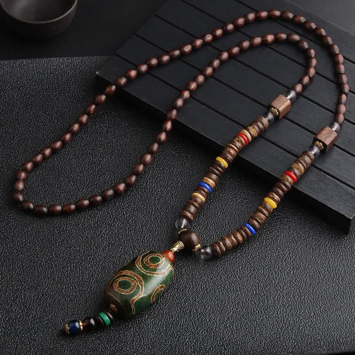 Collana di meditazione in legno di wenge con perline di Dzi in turchese Buddha Stones - Perla Dzi - image 5
