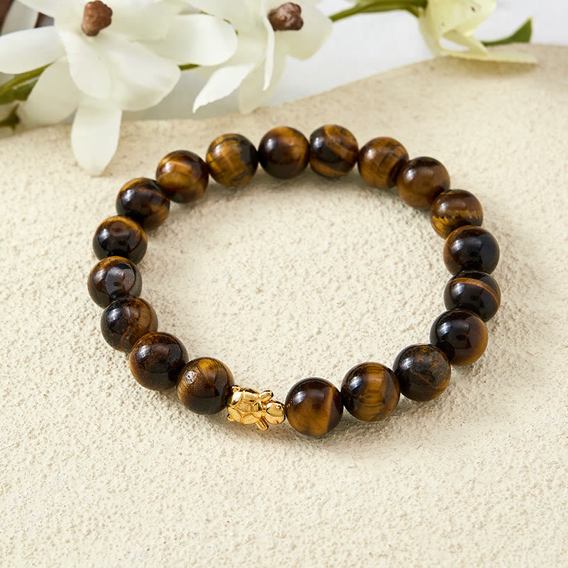Buddha Stones Braccialetto con perline di tartaruga in occhio di tigre naturale, accessori e simbolo del coraggio - image 18