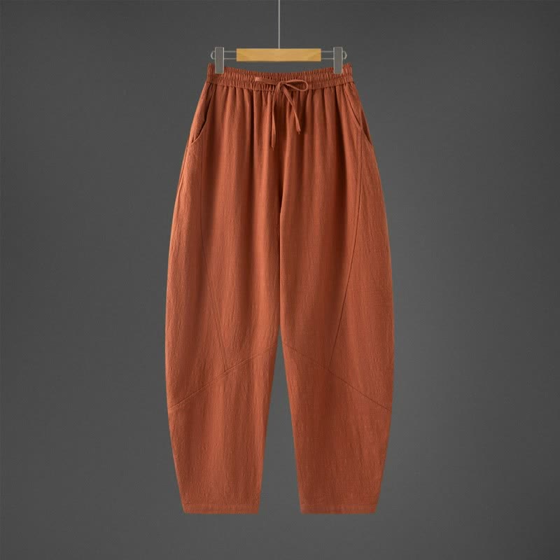 Buddha Stones Pantaloni lunghi da uomo a tinta unita, casual, minimalisti, con coulisse, tinta unita, modello harem con tasche, per primavera/autunno. - Perù - US/UK/AU46, EU56 (5XL) - image 9