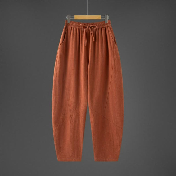 Buddha Stones Pantaloni lunghi da uomo a tinta unita, casual, minimalisti, con coulisse, tinta unita, modello harem con tasche, per primavera/autunno. - Perù - US/UK/AU46, EU56 (5XL) - image 9