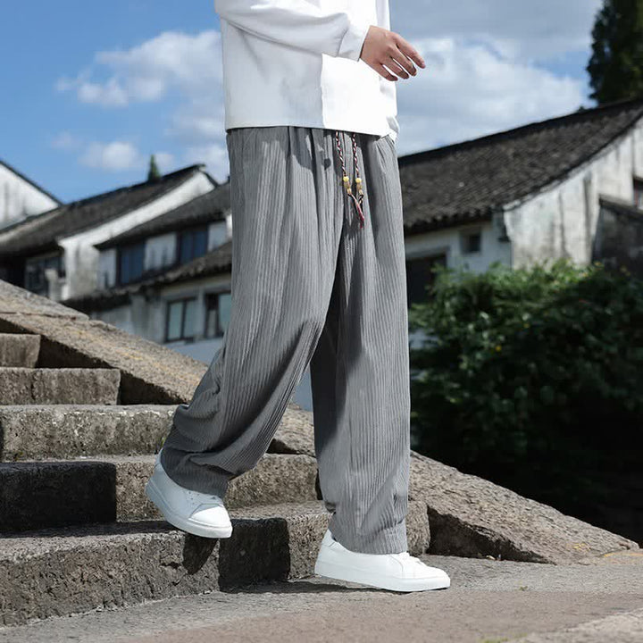 Buddha Stones Pantaloni da uomo a gamba dritta con coulisse, stile vintage, per autunno/inverno, alla caviglia, in velluto a coste tinta unita, con tasche. - image 13