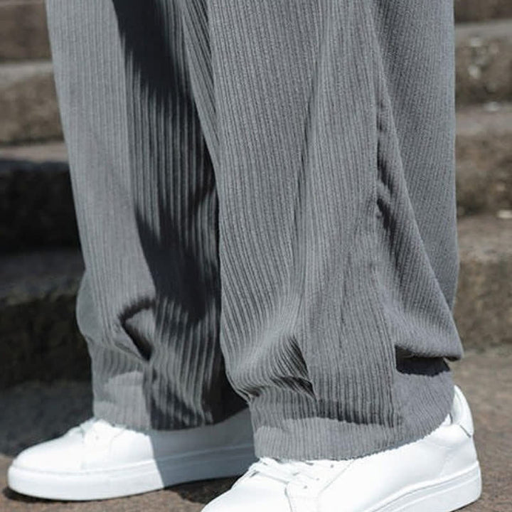 Buddha Stones Pantaloni da uomo a gamba dritta con coulisse, stile vintage, per autunno/inverno, alla caviglia, in velluto a coste tinta unita, con tasche. - image 19