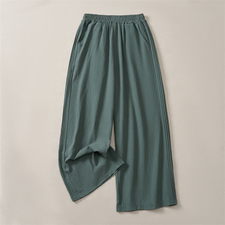 Buddha Stones Pantaloni corti da donna a gamba dritta, casual, minimalisti, tinta unita, per primavera, estate e autunno, con tasca. - Cadetto Blu - US12, UK/AU16, EU44 (3XL) - image 9
