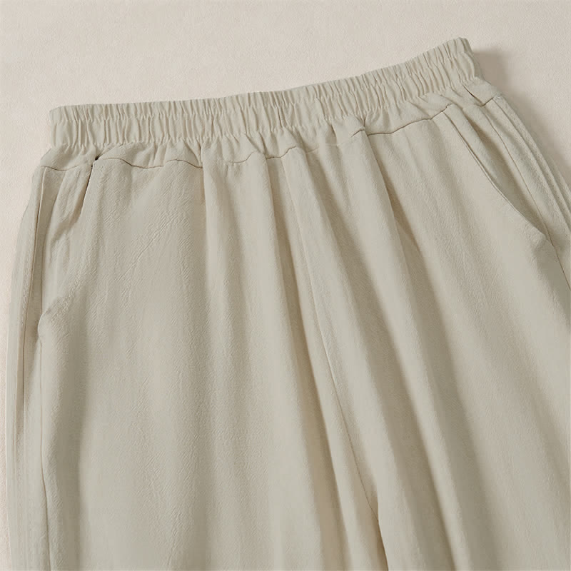 Buddha Stones Pantaloni corti da donna a gamba dritta, casual, minimalisti, tinta unita, per primavera, estate e autunno, con tasca. - image 2