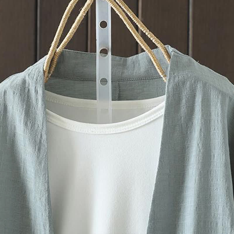 Buddha Stones Camicia da donna a maniche lunghe, casual, minimalista, con coulisse, ricami e tinta unita, ideale per primavera/estate. - image 1