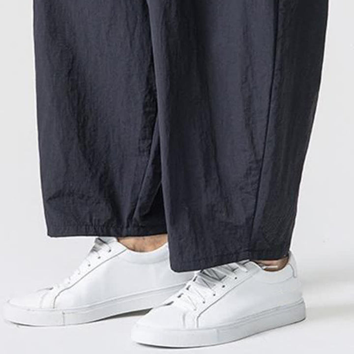 Buddha Stones Pantaloni harem da uomo, basici, minimalisti, con coulisse, tinta unita, per primavera/autunno, con tasche. - image 18