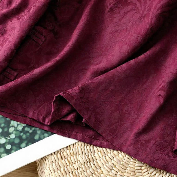 Buddha Stones Camicie da donna a maniche lunghe eleganti, stile Tang, con colletto alla coreana e stampa floreale Pankou, perfette per l'autunno. - image 10