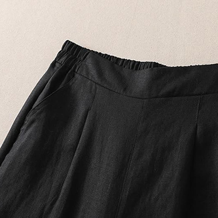 Buddha Stones Pantaloni classici primavera autunno, semplici, tinta unita, cropped, da donna, gamba dritta, con tasca - image 7