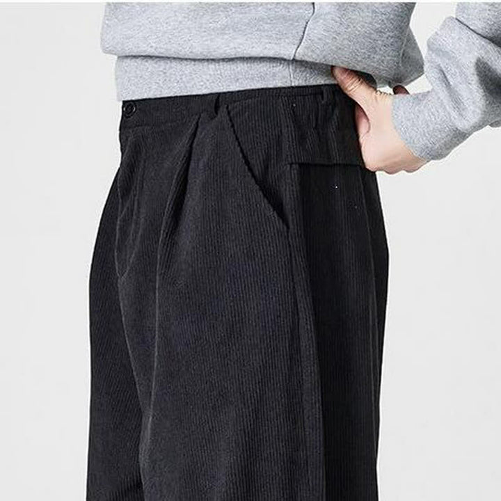 Buddha Stones Pantaloni casual autunno/inverno a tinta unita con cerniera, modello alla caviglia, da uomo a gamba dritta con tasca. - image 13
