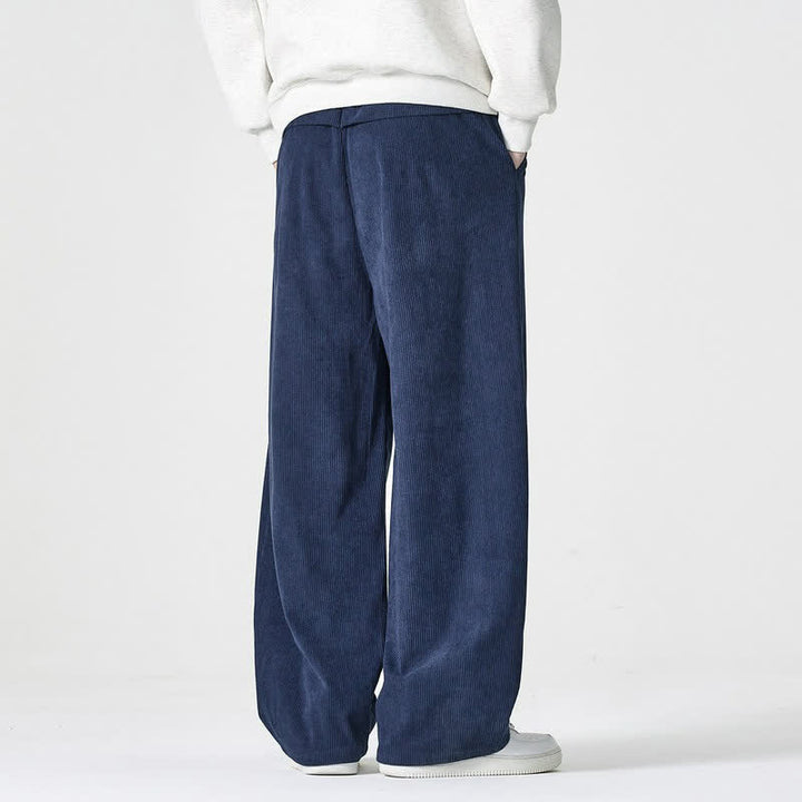 Buddha Stones Pantaloni casual autunno/inverno a tinta unita con cerniera, modello alla caviglia, da uomo a gamba dritta con tasca. - image 2