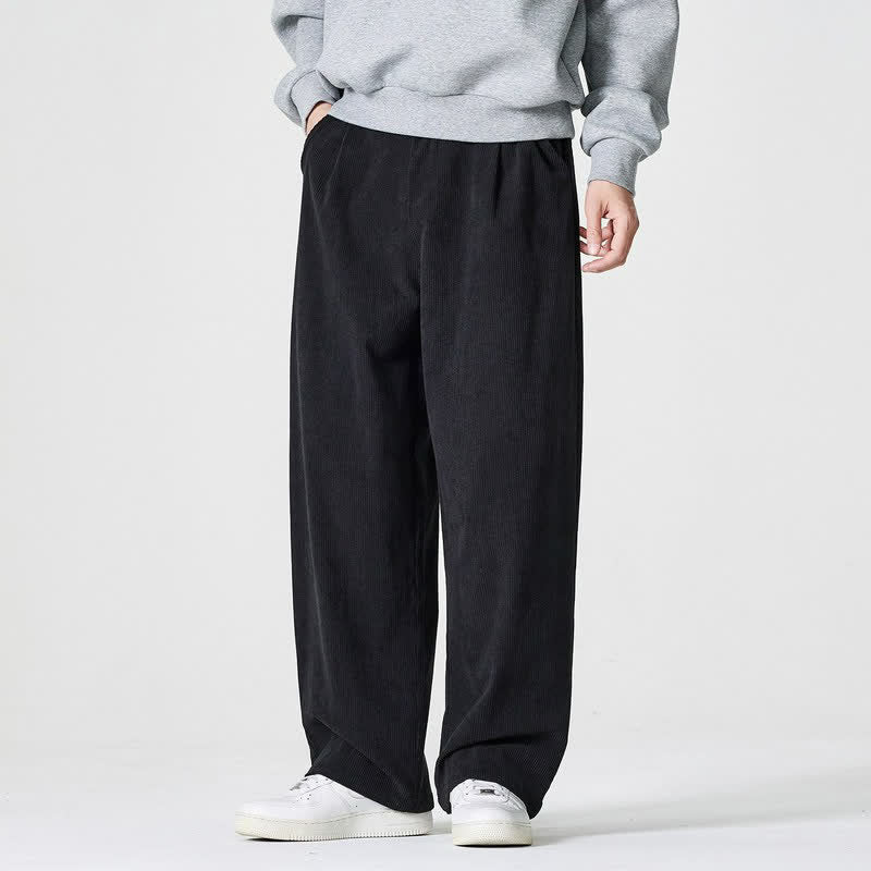 Buddha Stones Pantaloni casual autunno/inverno a tinta unita con cerniera, modello alla caviglia, da uomo a gamba dritta con tasca. - image 10