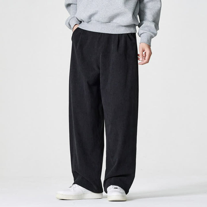 Buddha Stones Pantaloni casual autunno/inverno a tinta unita con cerniera, modello alla caviglia, da uomo a gamba dritta con tasca. - image 10