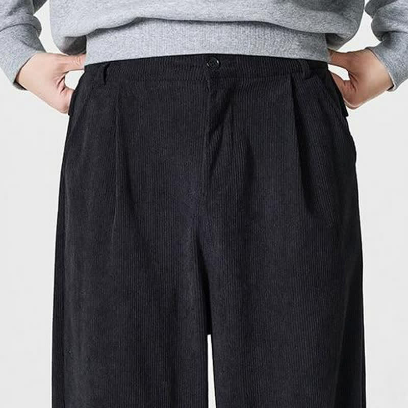 Buddha Stones Pantaloni casual autunno/inverno a tinta unita con cerniera, modello alla caviglia, da uomo a gamba dritta con tasca. - image 14