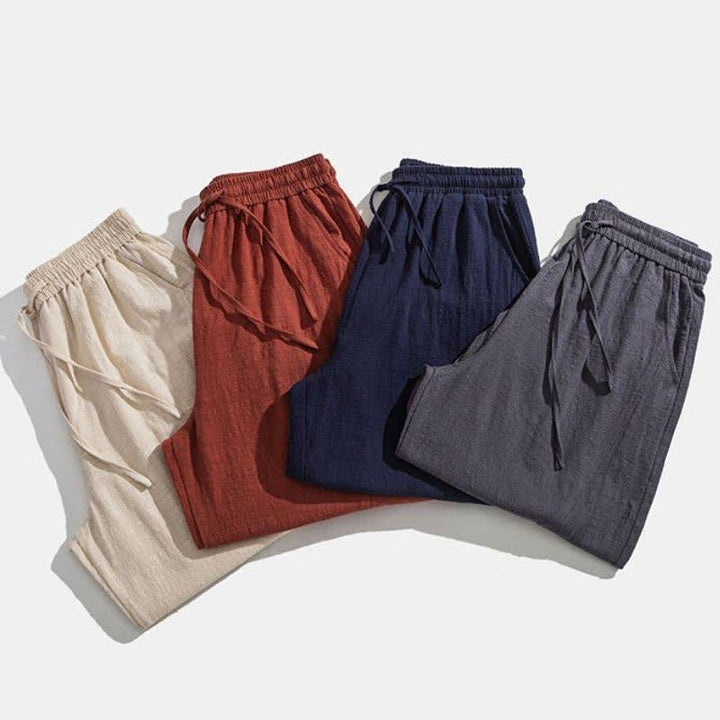 Buddha Stones Pantaloni lunghi da uomo a tinta unita, casual, minimalisti, con coulisse, tinta unita, modello harem con tasche, per primavera/autunno. - image 21