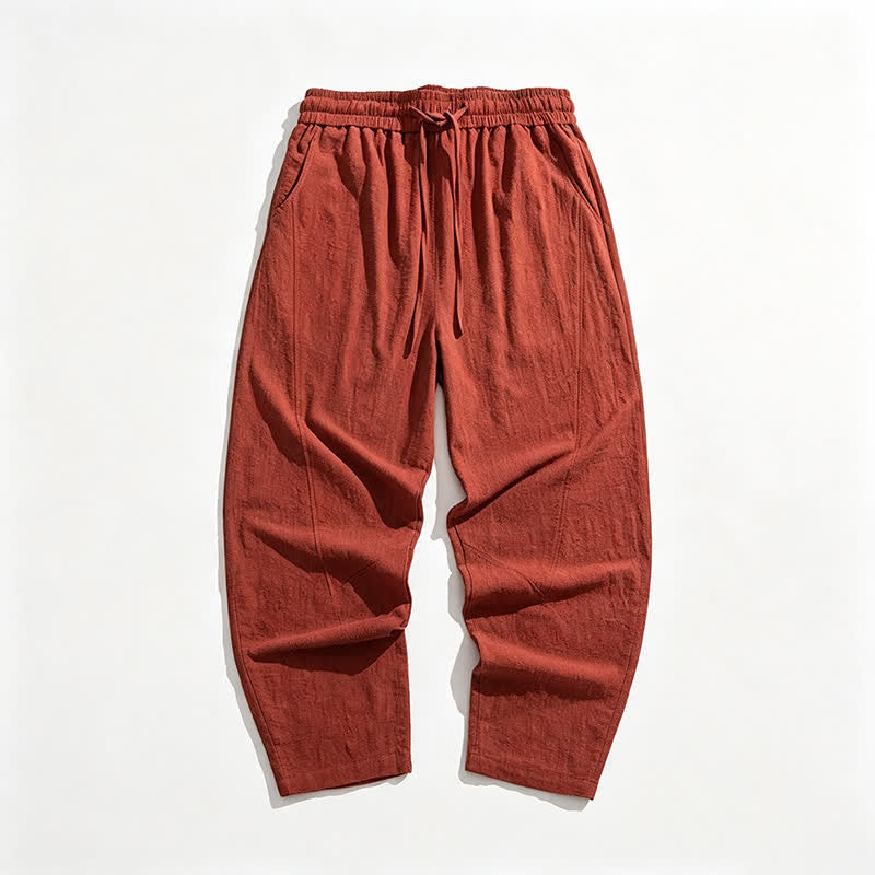 Buddha Stones Pantaloni lunghi da uomo a tinta unita, casual, minimalisti, con coulisse, tinta unita, modello harem con tasche, per primavera/autunno. - image 10