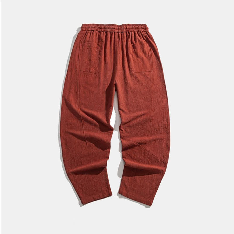 Buddha Stones Pantaloni lunghi da uomo a tinta unita, casual, minimalisti, con coulisse, tinta unita, modello harem con tasche, per primavera/autunno. - image 11