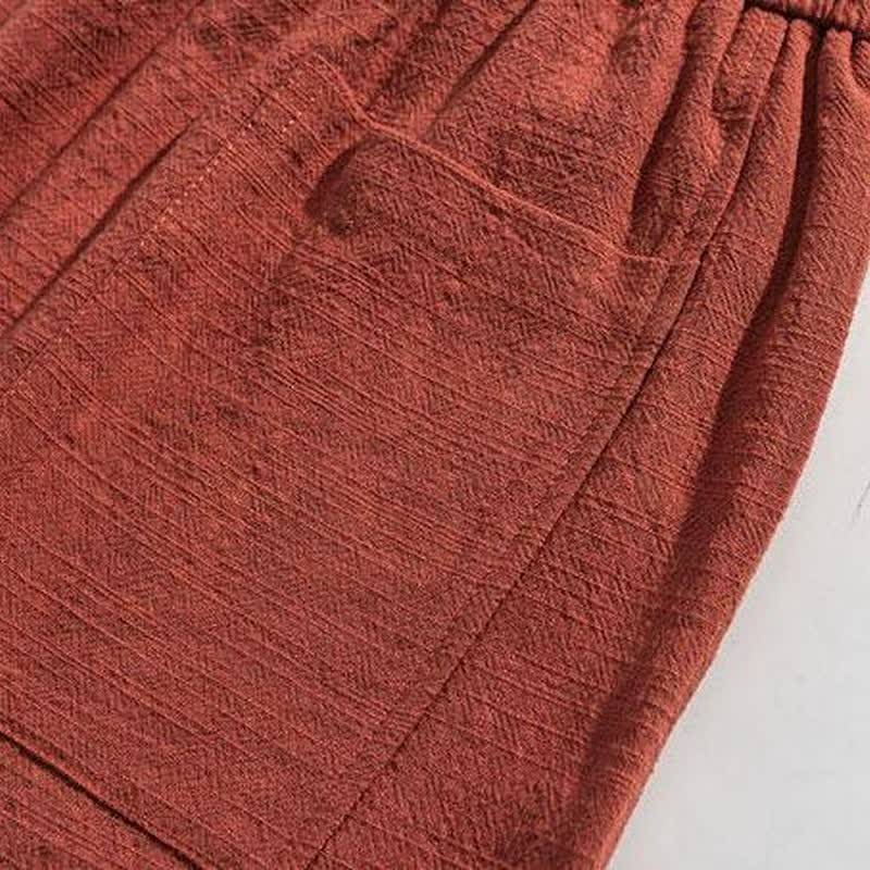 Buddha Stones Pantaloni lunghi da uomo a tinta unita, casual, minimalisti, con coulisse, tinta unita, modello harem con tasche, per primavera/autunno. - image 15