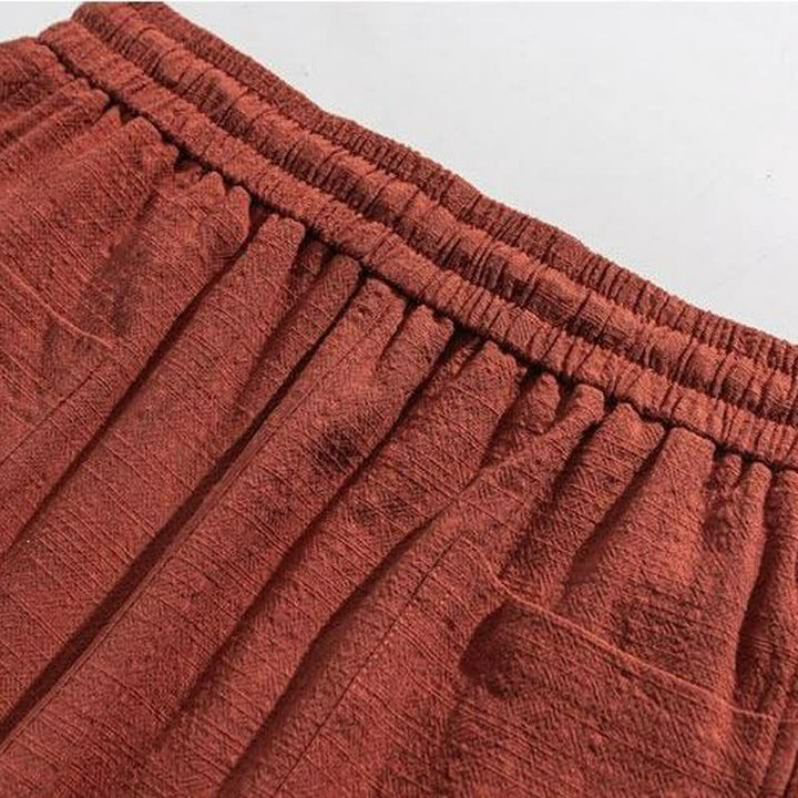 Buddha Stones Pantaloni lunghi da uomo a tinta unita, casual, minimalisti, con coulisse, tinta unita, modello harem con tasche, per primavera/autunno. - image 13