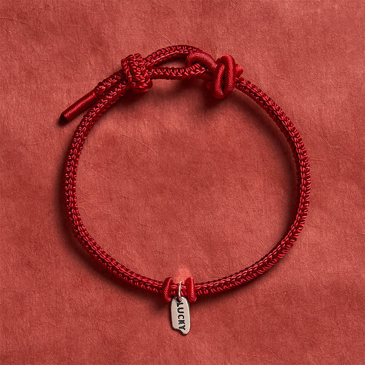 Buddha Stones Braccialetto regolabile con ciondolo portafortuna in cordino rosso intrecciato fatto a mano. - Rosso scuro - 5,91-7,48 pollici (15-19 cm) - image 6