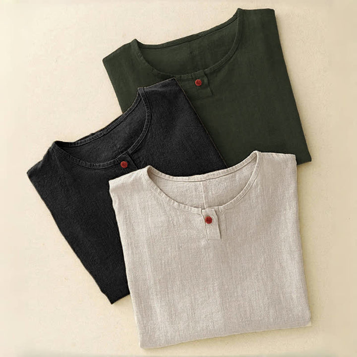 T-shirt da donna a maniche corte, girocollo, modello ampio, con stampa Buddha Stones. - image 26