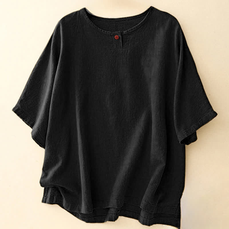 T-shirt da donna a maniche corte, girocollo, modello ampio, con stampa Buddha Stones. - Nero - manica corta - US14, UK/AU18, EU46 (2XL) - image 13