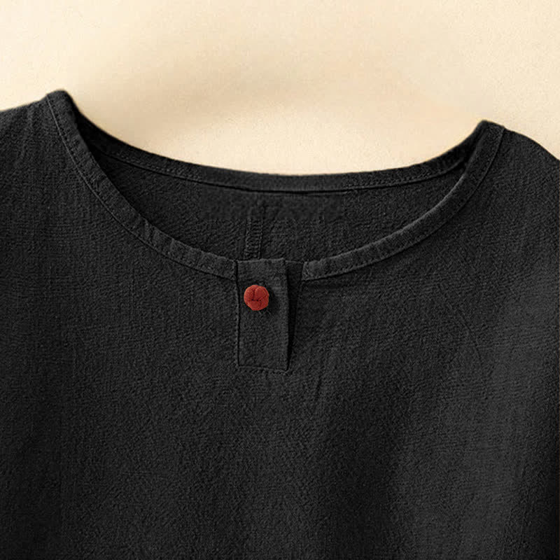 T-shirt da donna a maniche corte, girocollo, modello ampio, con stampa Buddha Stones. - image 15