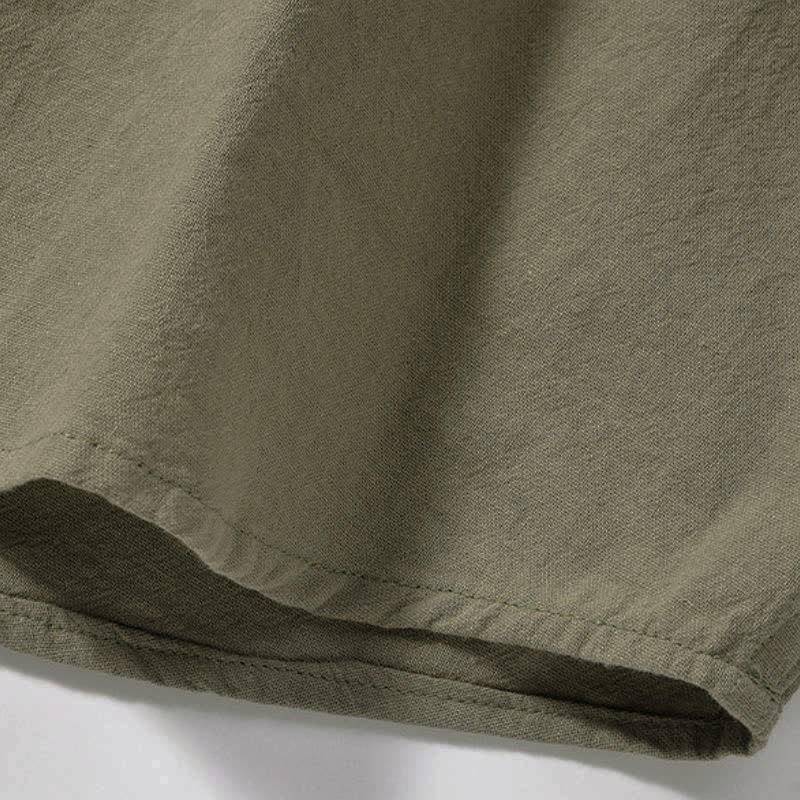Buddha Stones Camicia da uomo a maniche lunghe in cotone tinta unita, casual, con bottoni e taschino applicato, ideale per primavera e autunno. - image 18