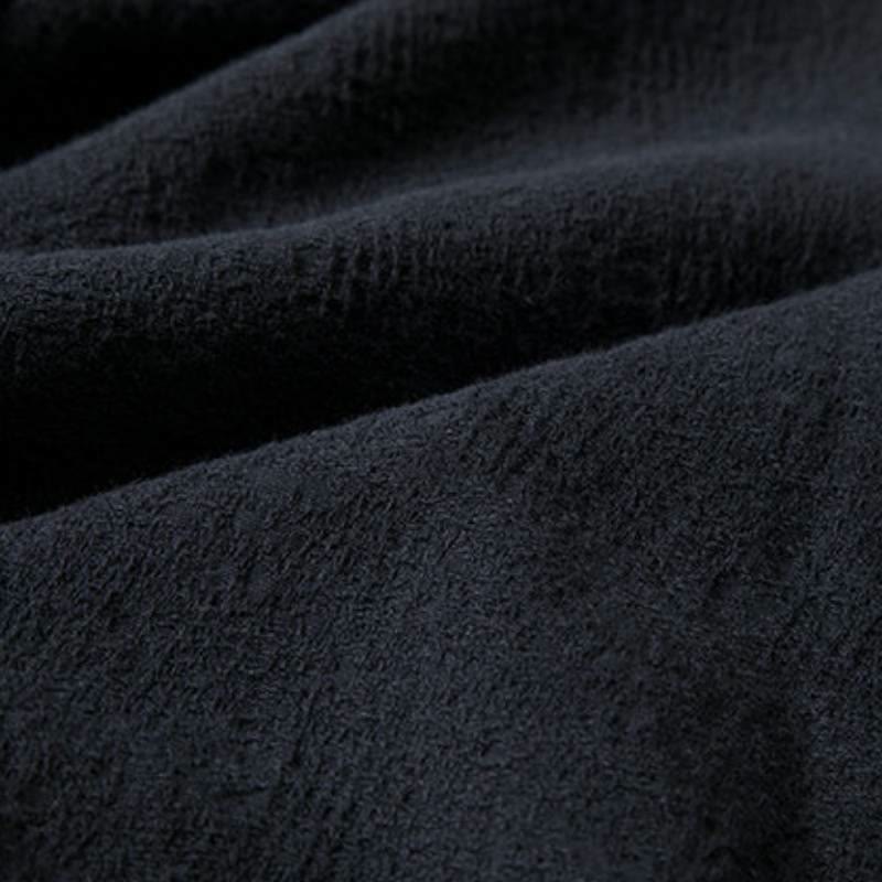 Buddha Stones Kimono da uomo minimalista in cotone tinta unita con scollo a V e coulisse, ideale per autunno/inverno. - image 7