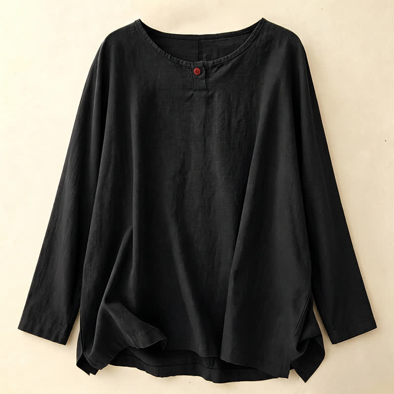 T-shirt da donna a maniche corte, girocollo, modello ampio, con stampa Buddha Stones. - Nero - Manica lunga - US14, UK/AU18, EU46 (2XL) - image 39