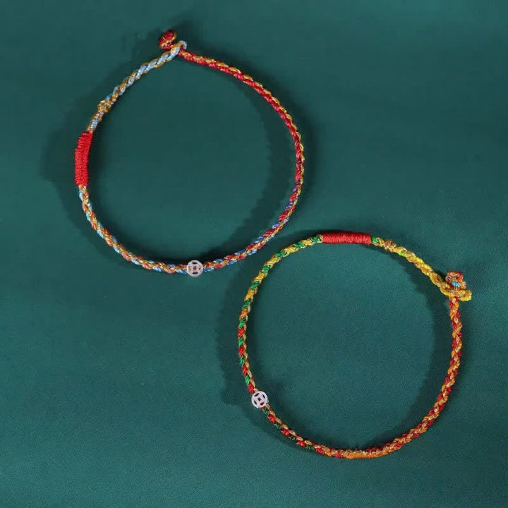 Buddha Stones Bracciale portafortuna intrecciato colorato in argento sterling 925 - image 7