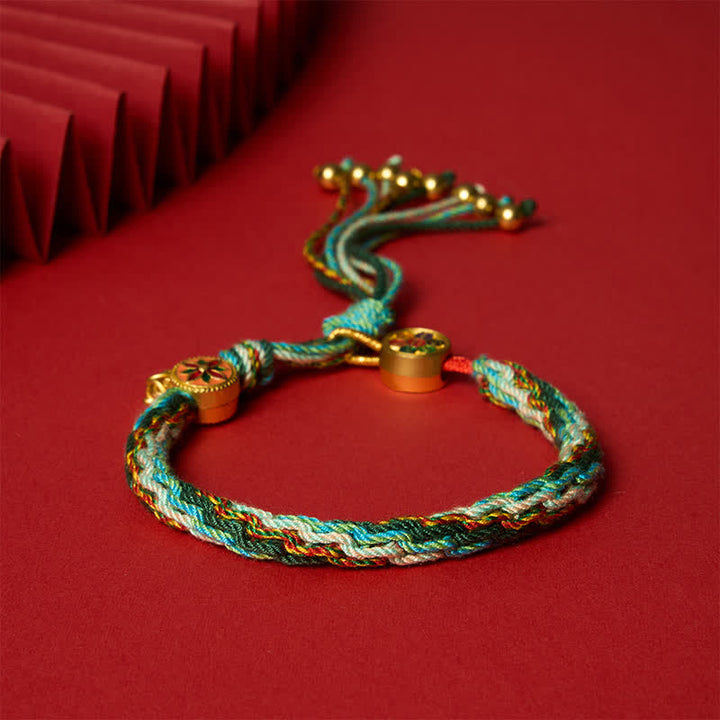 Buddha Stones Bracciale di protezione in stile etnico con cordino rosso a cinque colori - image 1