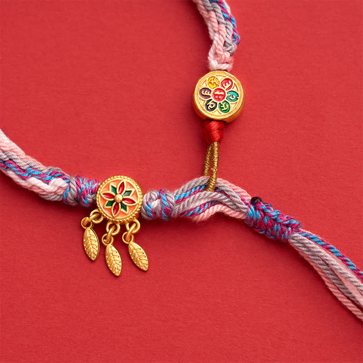 Buddha Stones Bracciale di protezione in stile etnico con cordino rosso a cinque colori - image 13