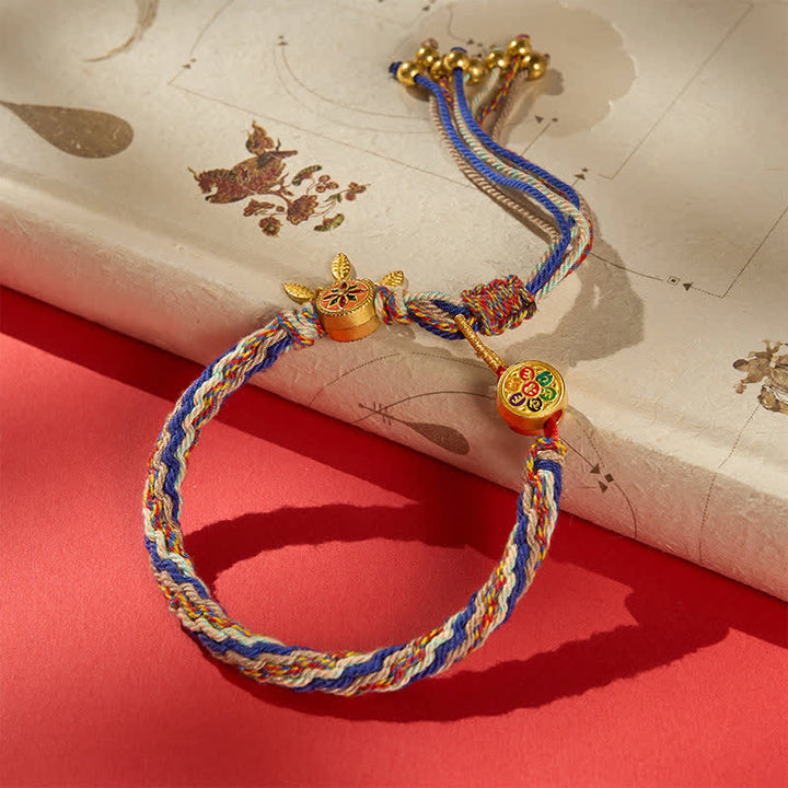 Buddha Stones Bracciale di protezione in stile etnico con cordino rosso a cinque colori - Braccialetto blu (circonferenza del polso: 16-20 cm) - image 14