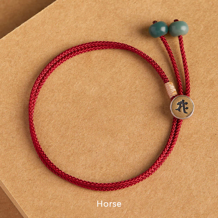 Braccialetto intrecciato rosso in argento sterling 925 con Buddha Stones e semi di Bodhi ciano, fatto a mano, per la protezione. - Cavallo (circonferenza del polso 14-18 cm) - image 12