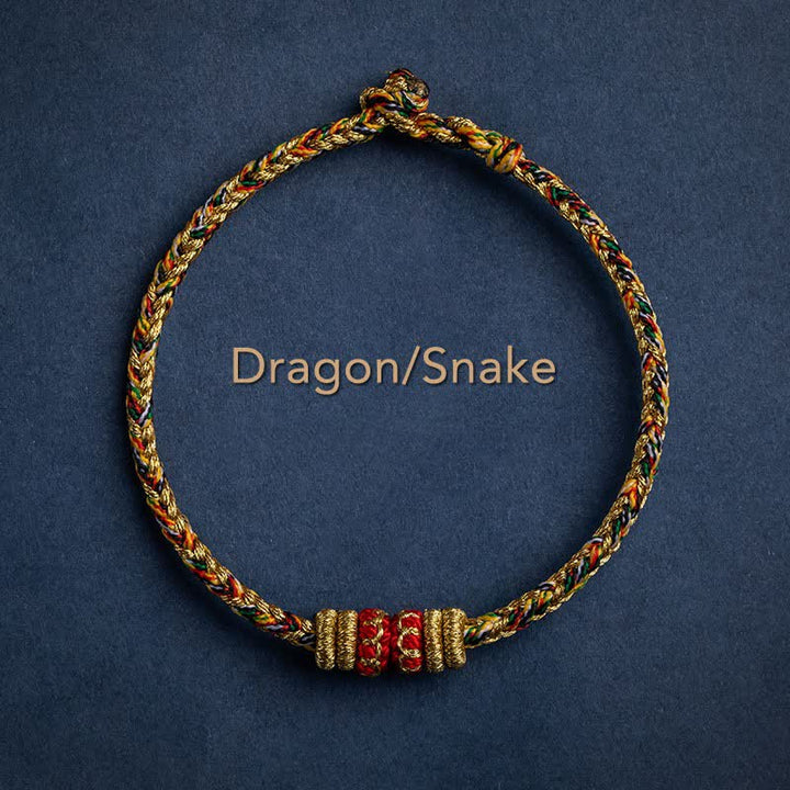 Braccialetto intrecciato fatto a mano con Buddha Stones, portafortuna e forza, in Tibet. - Drago/Serpente - 17-19 cm - image 11