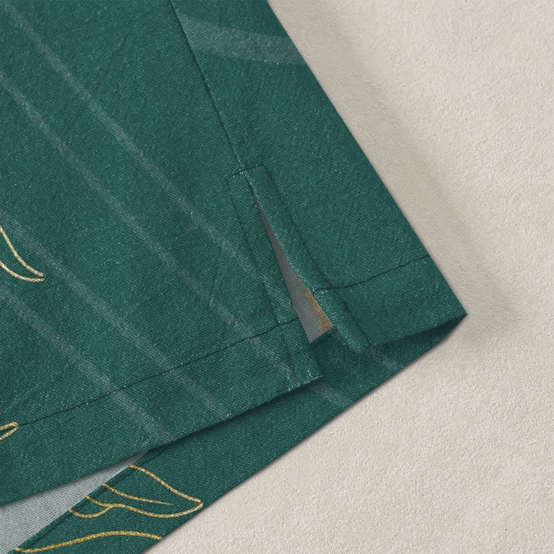 Buddha Stones Kimono da uomo in cotone con motivo koi e loto, aperto sul davanti. - image 4