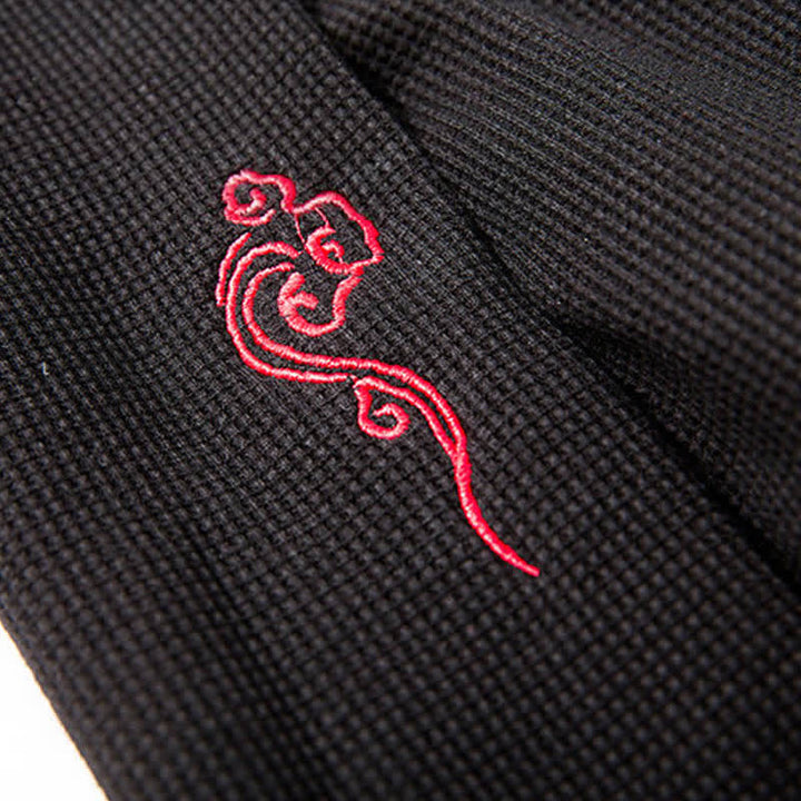 Buddha Stones Kimono da uomo casual autunno/inverno in stile Tang con ricami, tinta unita. - image 8