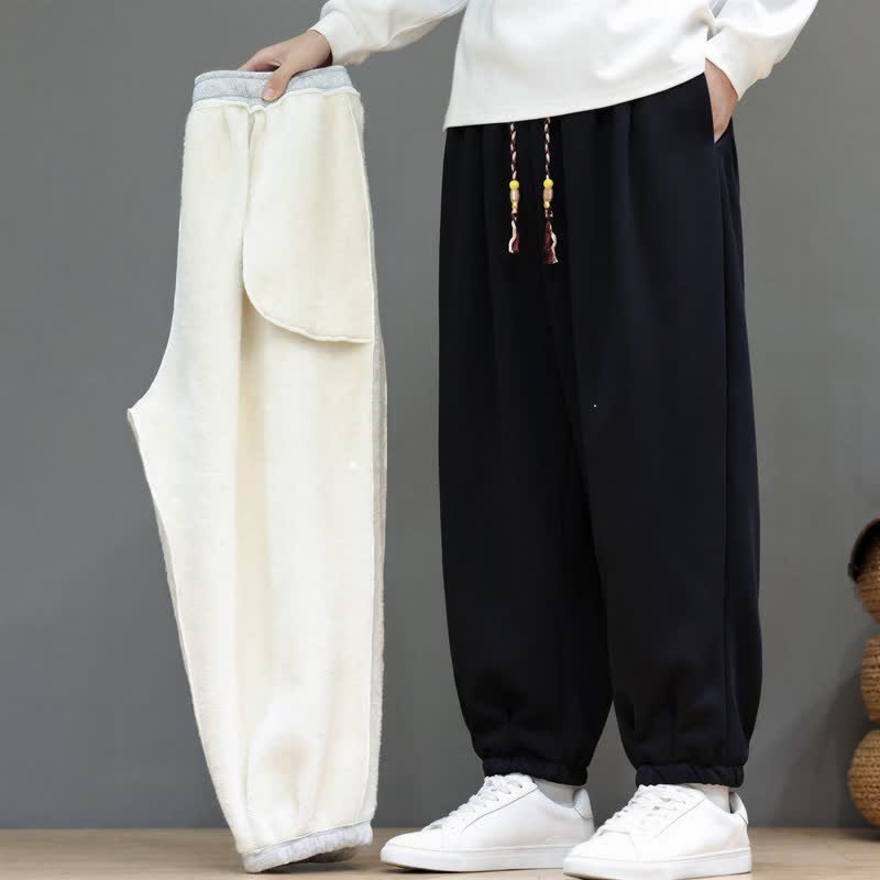 Buddha Stones Pantaloni da uomo a gamba affusolata, minimalisti, sportivi, con coulisse, tinta unita, per autunno/inverno. - image 14