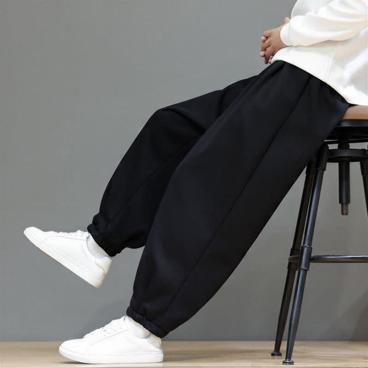 Buddha Stones Pantaloni da uomo a gamba affusolata, minimalisti, sportivi, con coulisse, tinta unita, per autunno/inverno. - image 12