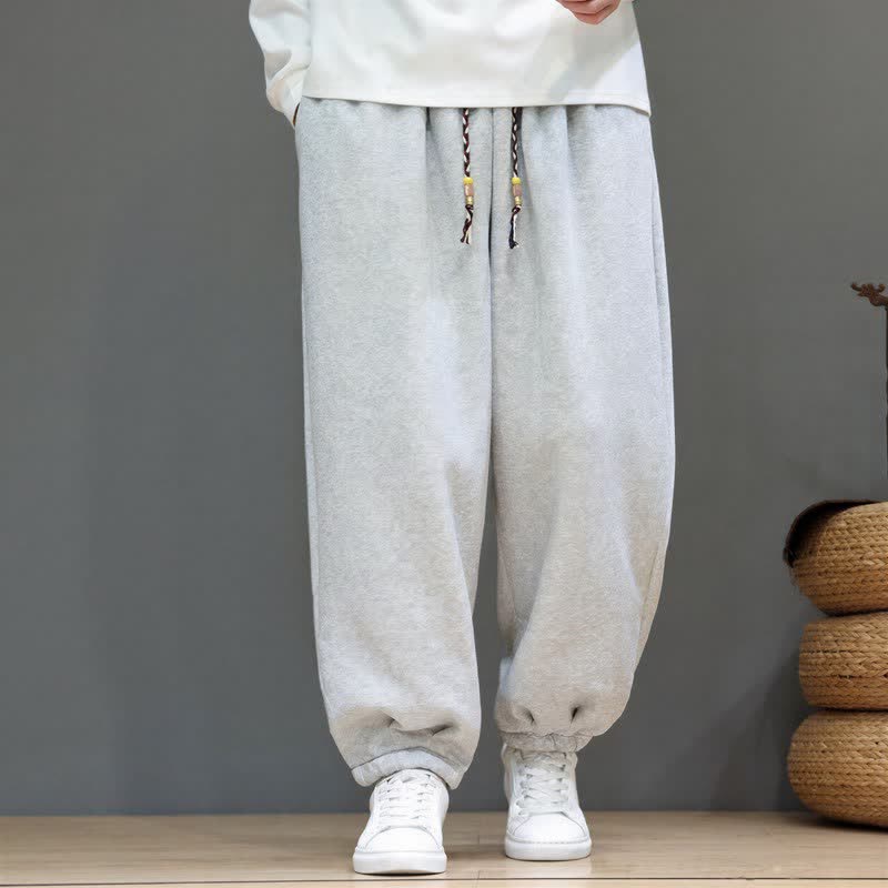Buddha Stones Pantaloni da uomo a gamba affusolata, minimalisti, sportivi, con coulisse, tinta unita, per autunno/inverno. - image 2