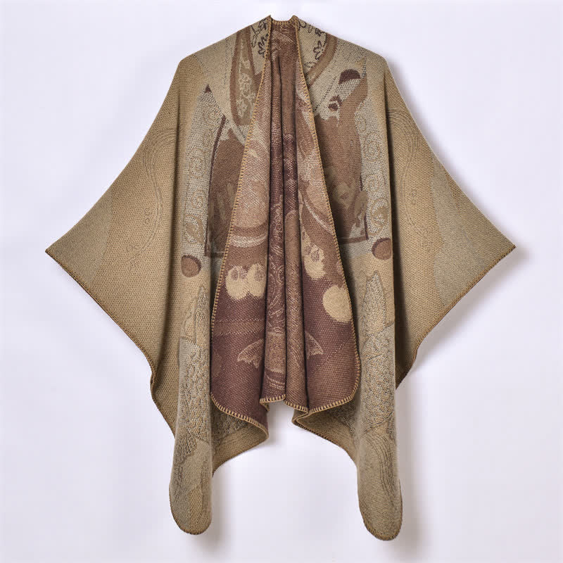 Buddha Stones Autunno Inverno Koi Pesci Nuvole Sciarpa morbida drappeggiata orientale - Tan - 130x150 cm - image 22