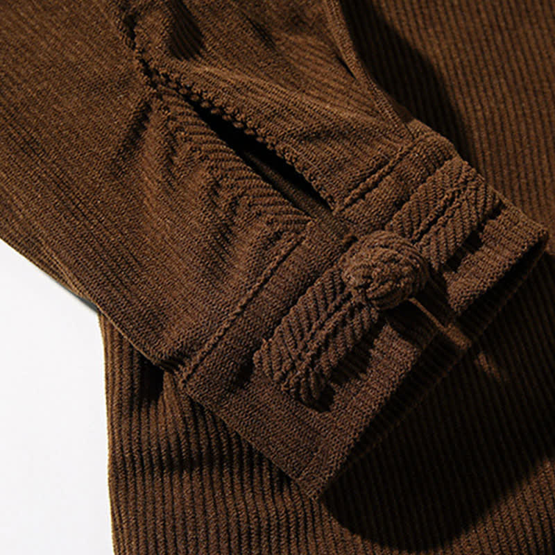 Buddha Stones Giacca da uomo in cotone tinta unita, stile Tang, con bottoni a rana, per autunno/inverno. - image 14