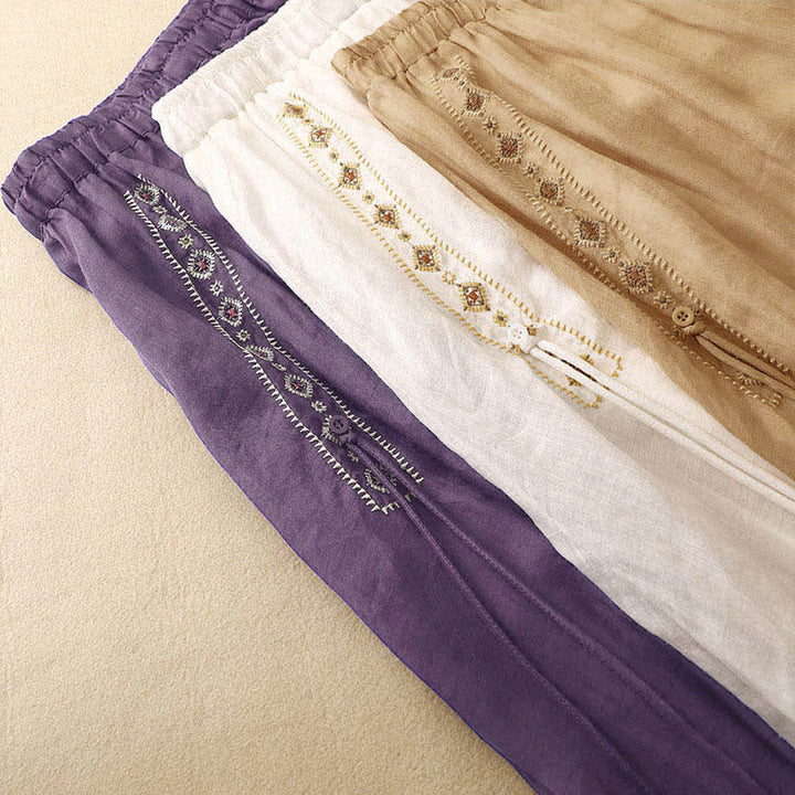 Gonna da donna di lunghezza 7-8 con ricamo etnico vintage a bottoni e motivo Buddha Stones. - image 16