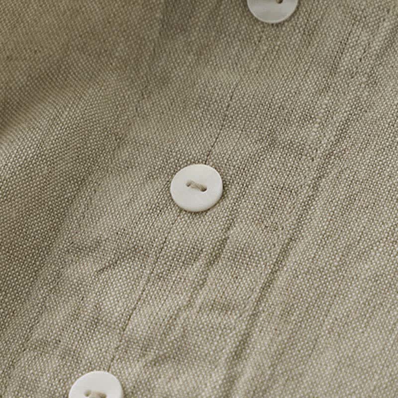 Abito midi senza maniche a tinta unita con scollo a V e bottoni semplici, modello Buddha Stones Daily Casual. - image 5