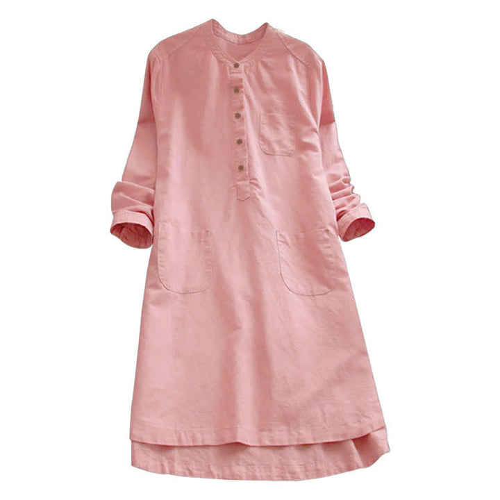 Camicia da donna a maniche lunghe con bottoni e tasche, con Buddha Stones. - image 7