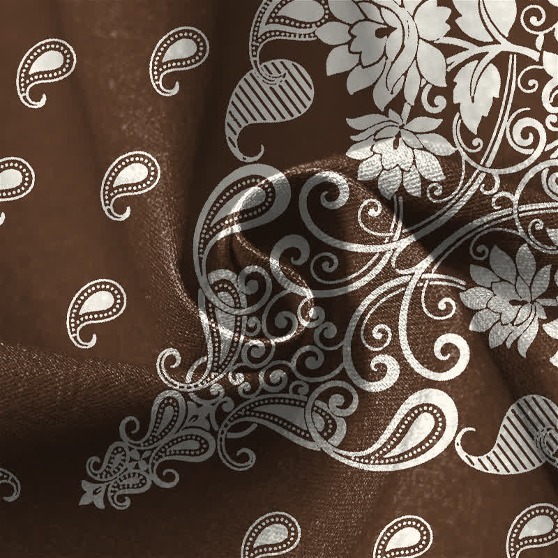 Buddha Stones Pantaloni harem da donna in puro cotone con bordo vintage, motivo paisley e fiori, bottoni a rana, vita elasticizzata e tasche. - image 4