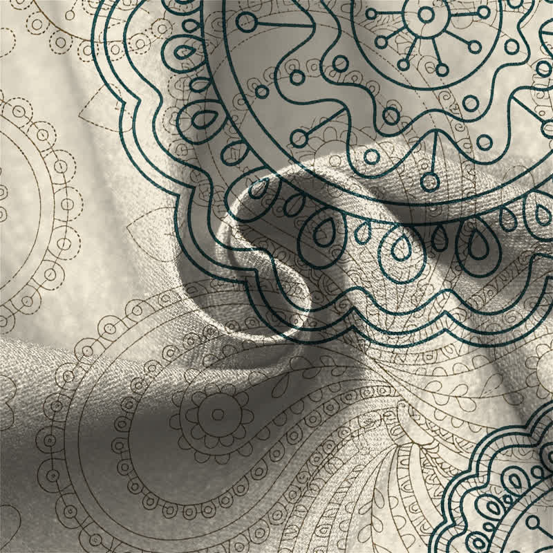 Buddha Stones Pantaloni harem da donna in puro cotone con motivo mandala boho, bottoni a rana e vita elasticizzata, con tasche. - image 4