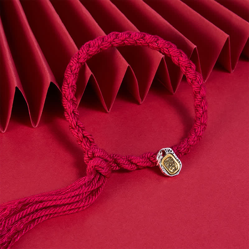 Buddha Stones Bracciale Harmonic Connection con dettagli in rame e filo rosso - image 3
