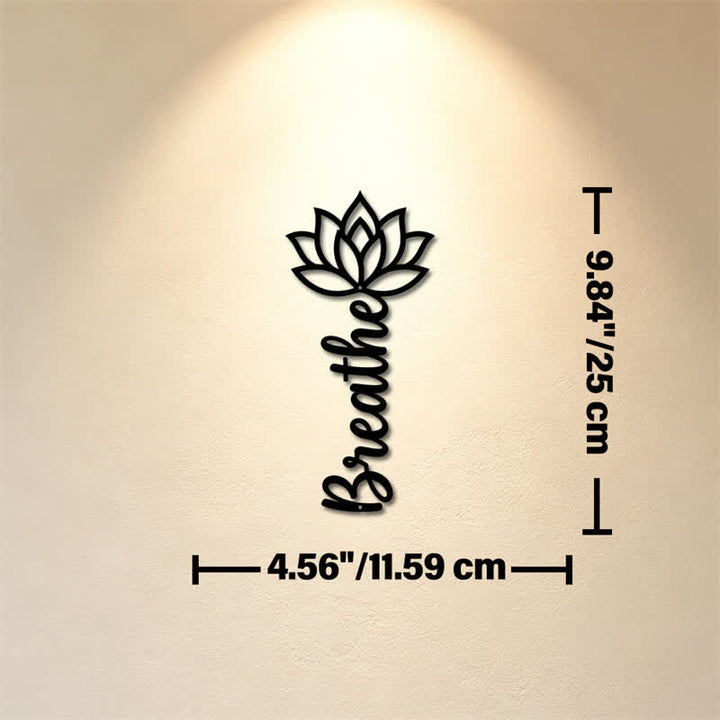 Buddha Stones Lotus Breathe - Nuovi Inizi - Decorazione murale verticale in ferro con simboli significativi - Circa 11,59 cm x 25 cm x 0,1 cm / 4,56 pollici x 9,84 pollici x 0,04 pollici - image 2