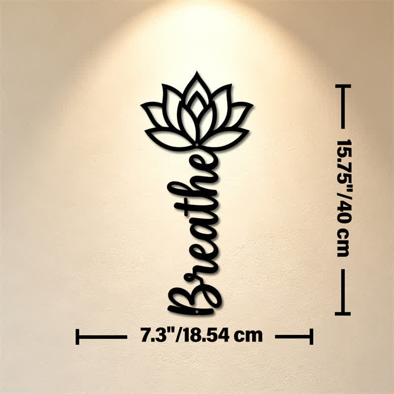 Buddha Stones Lotus Breathe - Nuovi Inizi - Decorazione murale verticale in ferro con simboli significativi - Circa 18,54 cm x 40 cm x 0,1 cm / 7,30 pollici x 15,75 pollici x 0,04 pollici - image 8